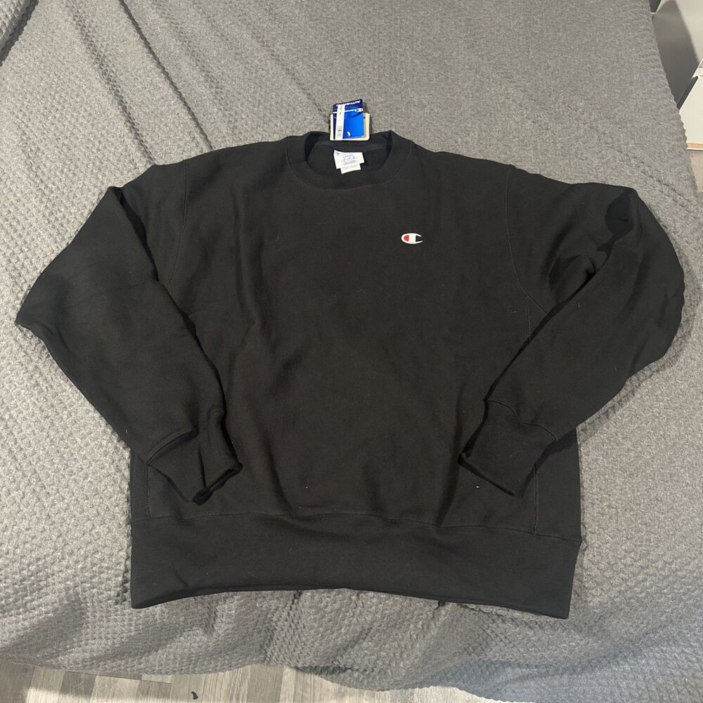 NEW! Size large Champion Reverse Weave Black Crewneck Sweatshirt Men’s
